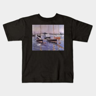 boats on the seine at argenteuil - Gustave Caillebotte Kids T-Shirt